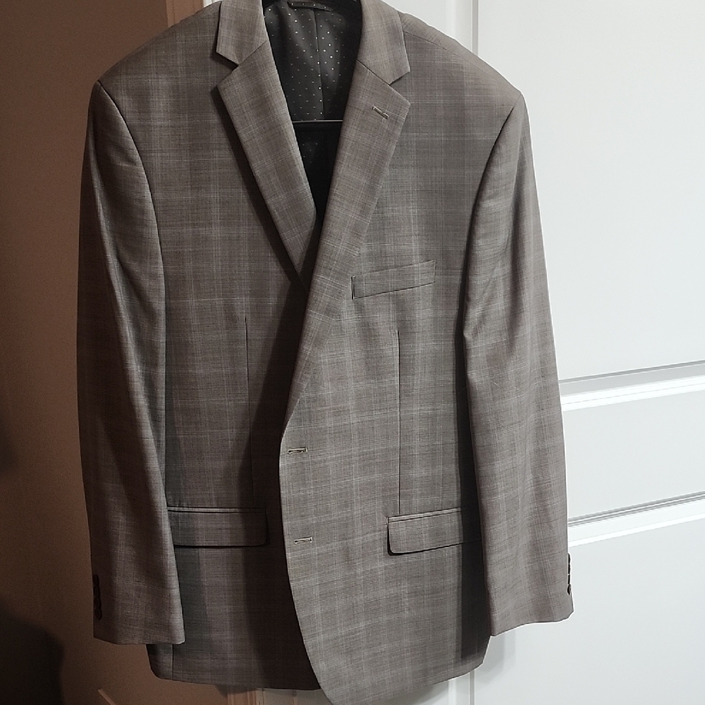 Men's Gray Blazer with faint blue stripe